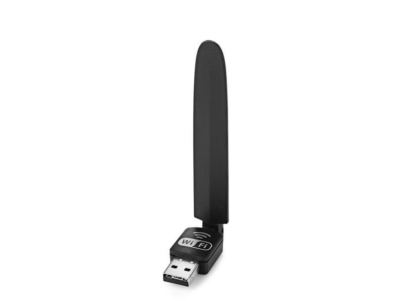 2.4GHz 150Mpbs Portable USB Wireless Network Card WiFi Adapter with Antenna - Black