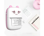 Mini Printer Ink-Free Bluetooth-compatible Portable Pocket Handheld Mini Cute Cat Thermal Printer for Study - White-Pink*