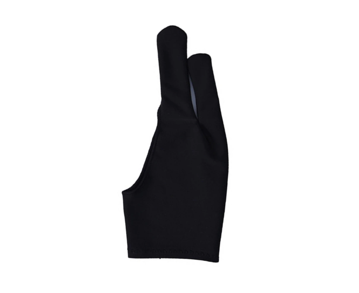 1Pc Anti-Fouling Two Finger Glove for Artist Drawing Pen Graphic Tablet Pad - Black