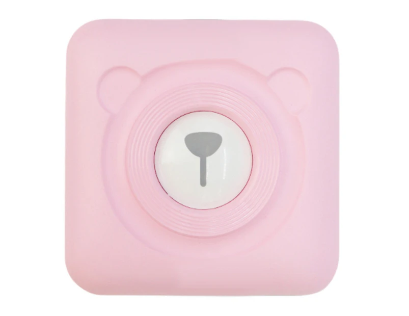 Portable Cute Bear Wireless Bluetooth-compatible Thermal Paper Photo Pocket Label Printer - Pink
