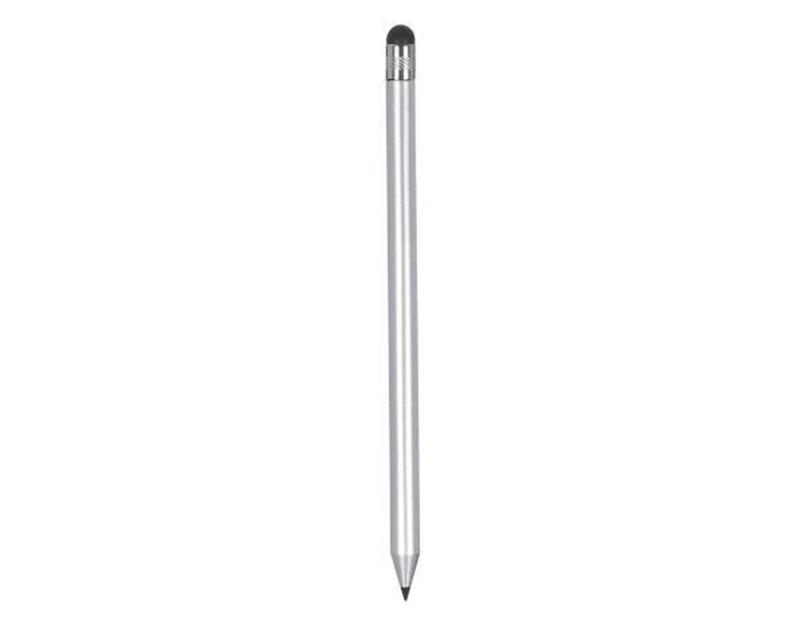 Universal Dual-head Capacity Touch Screen Drawing Stylus Pen for Phones Tablets - Silver