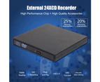 Universal External USB DVD Optical Drive 24X CD Recorder Player for PC Laptop - Silver