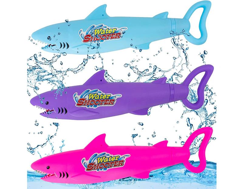 3 sets of children's water guns, children's cartoon shark toy, long-distance children and adults