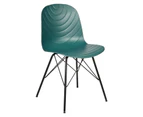Set of 2 Modern Republica Dining Chair Living Office Furniture Seat Scandi - Dark Green