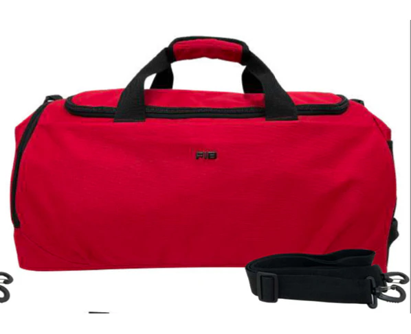 60L FIB Sports Duffle Bag Duffel Gym Canvas Travel Foldable - Red