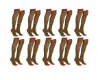 10x Christmas Over The Knee Socks Red Green Xmas Candy Cane Striped Elf Bulk