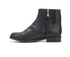 Hush Puppies Women's Hayworth Leather Heels Ankle Boots with Zip Shoes - Black
