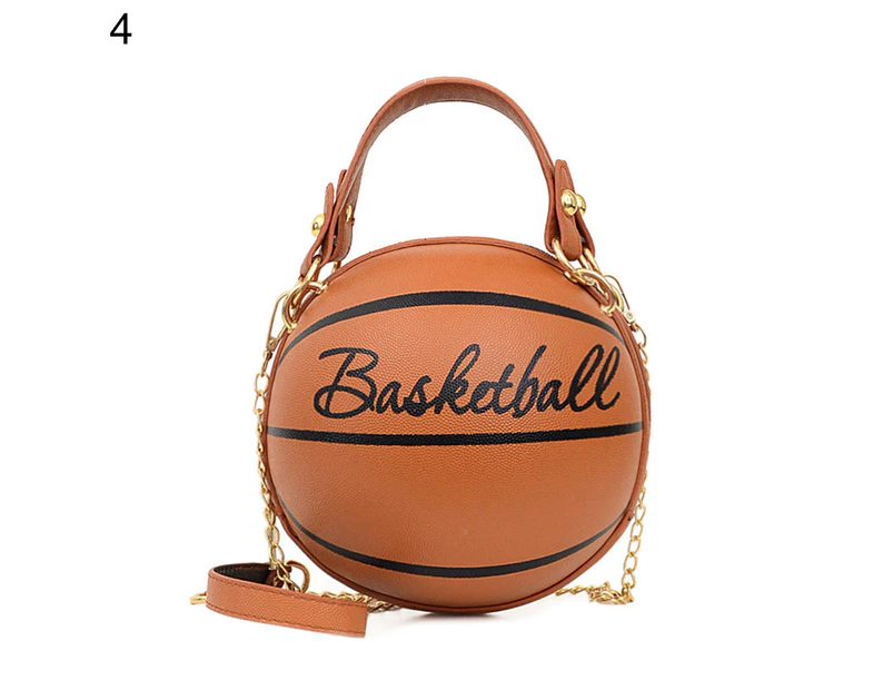 Bestjia Chic Women Handbag Round Basketball Football Faux Leather Crossbody Shoulder Bag - 04