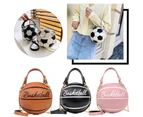 Bestjia Chic Women Handbag Round Basketball Football Faux Leather Crossbody Shoulder Bag - 06