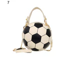 Bestjia Chic Women Handbag Round Basketball Football Faux Leather Crossbody Shoulder Bag - 07