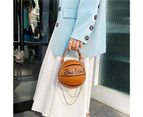 Bestjia Chic Women Handbag Round Basketball Football Faux Leather Crossbody Shoulder Bag - 02