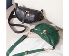 Bestjia Fashion Women Zips Faux Leather Semicircle Saddle Pouch Crossbody Shoulder Bag - Green