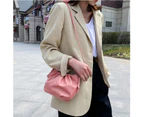 Bestjia Women Fashion Solid Color Faux Leather Zip Dumpling Crossbody Bag Shoulder Pouch - White