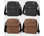 Bestjia Men\'s Outdoor Travel Canvas Shoulder Bag Casual Crossbody Zipper Tote Handbag - Coffee