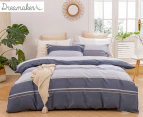 Dreamaker Portofino Stripe Cotton Quilt Cover Set - Blue