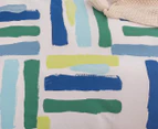 Dreamaker Rio Stripes Cotton Reversible Quilt Cover Set - Blue