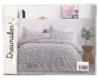 Dreamaker Cottage Flower Cotton Reversible Quilt Cover Set - Pink