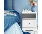 Oikiture Bedside Table Hamptons White