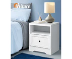 Oikiture Bedside Table Hamptons White