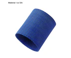 Sport Wristband Breathable Sweat-absorbing Ice Silk Bracers Summer Sports Cold Sensation Wristband for Women Men-Blue-S