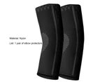 1 Pair Elbow Pad Super Soft Sweat-absorbent Non-Slip Elastic Gym Sport Arm Sleeve for Basketball-Black-L