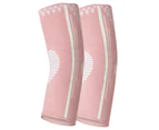 1 Pair Elbow Pad Super Soft Sweat-absorbent Non-Slip Elastic Gym Sport Arm Sleeve for Basketball-Pink-L