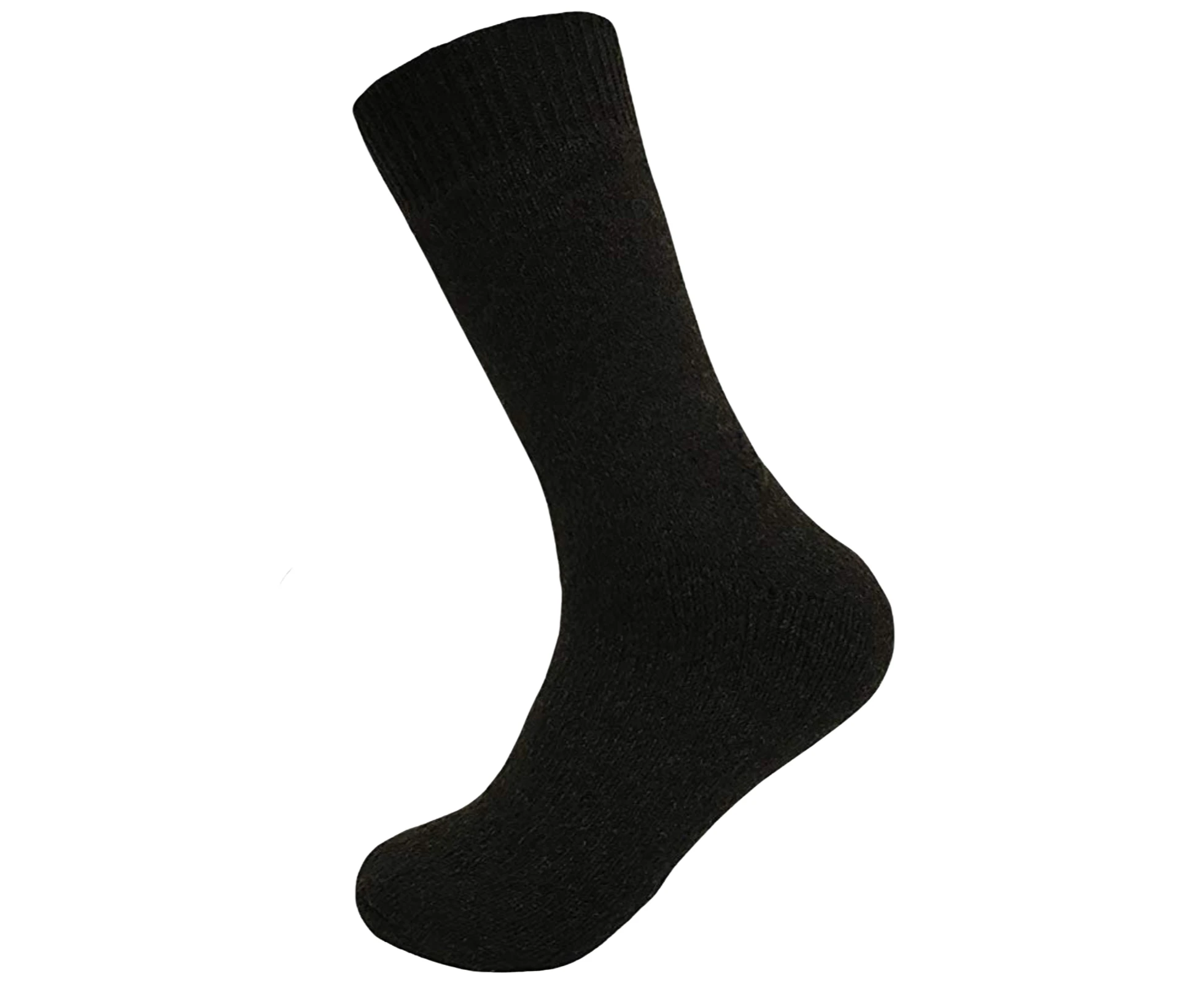 Merino Wool Men's Loose Top Thermal Socks Diabetic Comfort Circulation - 1 Pair - Black