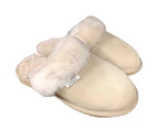 100% Australian Merino Sheepskin Scuffs Moccasins Slippers Winter Slip On UGG - Womens - Sand