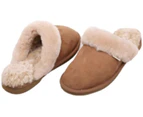 100% Australian Merino Sheepskin Scuffs Moccasins Slippers Winter Slip On UGG - Women's - Chestnut