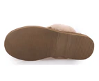 100% Australian Merino Sheepskin Scuffs Moccasins Slippers Winter Slip On UGG - Women's - Chestnut