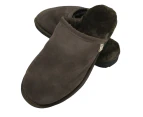 100% Australian Merino Sheepskin Scuffs Moccasins Slippers Winter Slip On UGG - Men's - Chocolate