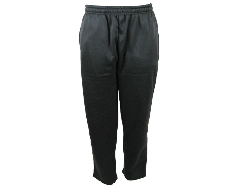 Mens TRACK PANTS Plain Striped Trousers Gym Sport Fleece Sweat Pants Tracksuit - Charcoal (Plain Mesh) (SW85)