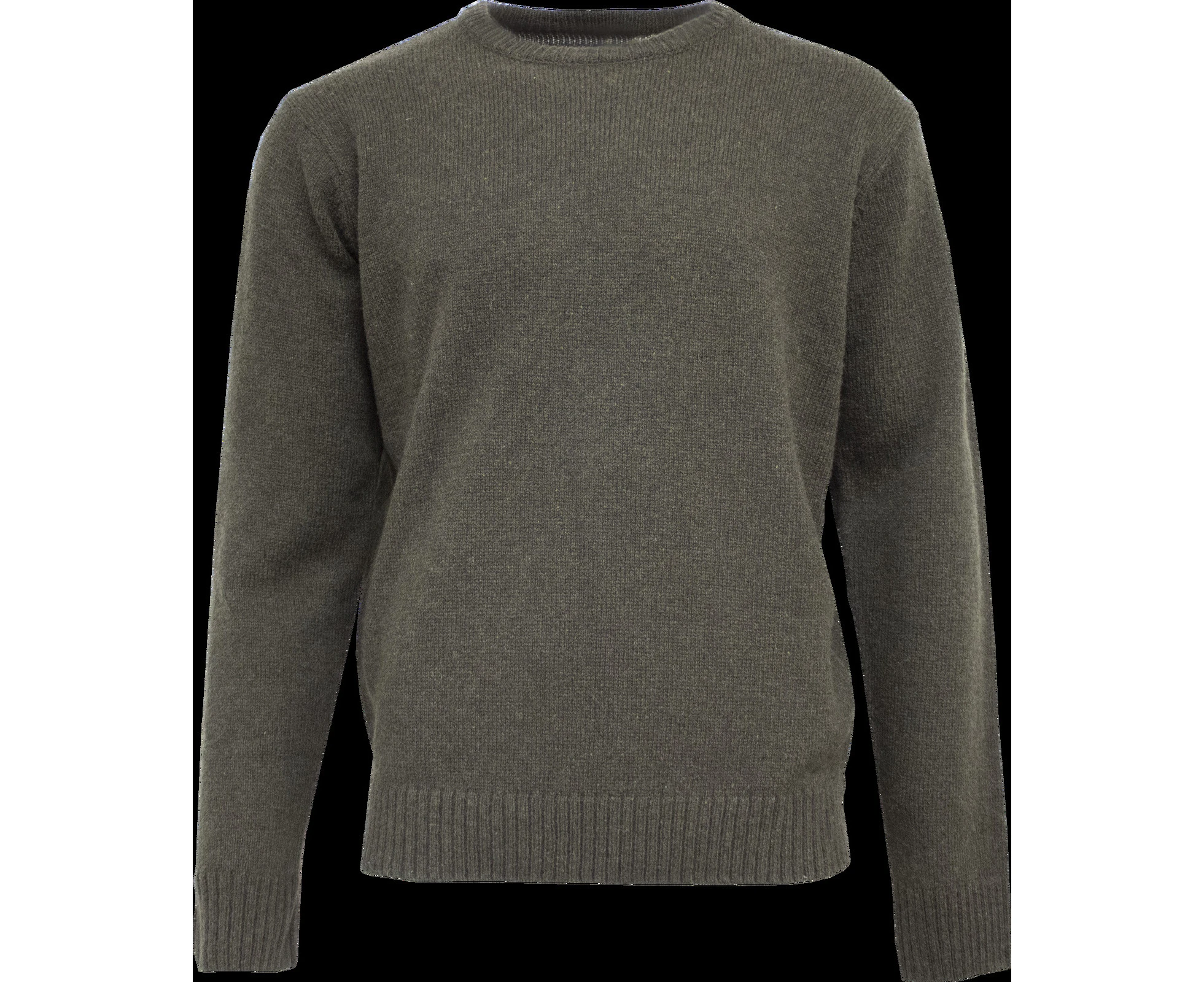 Men's Shetland Wool Crew Round Neck Knit Jumper Pullover Sweater Knitted - Olive