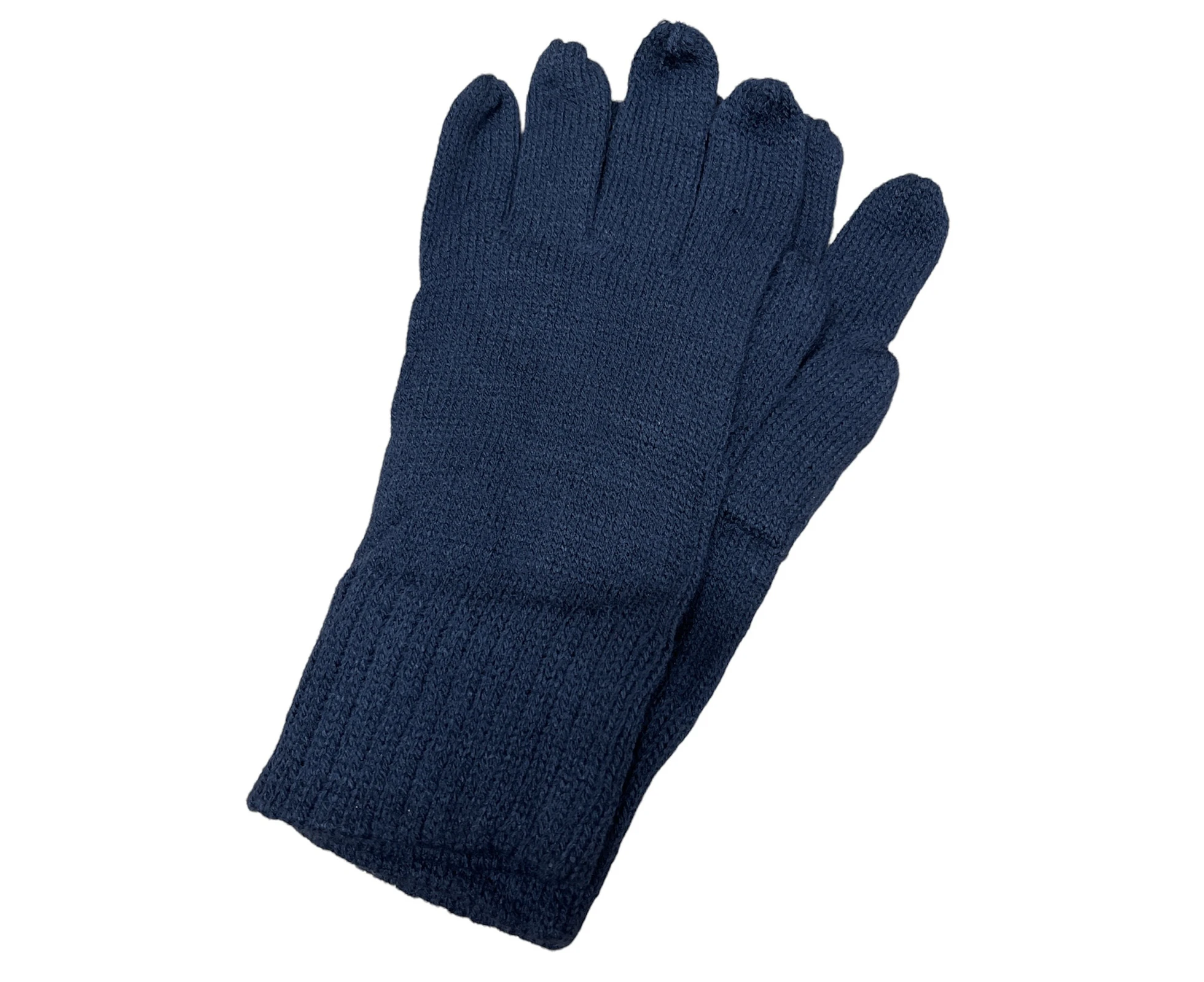 Acrylic Knitted Gloves Winter Warm Mens Soft Sports Snow Ski Loose Daggy MK416 - Navy - One Size Fits Most