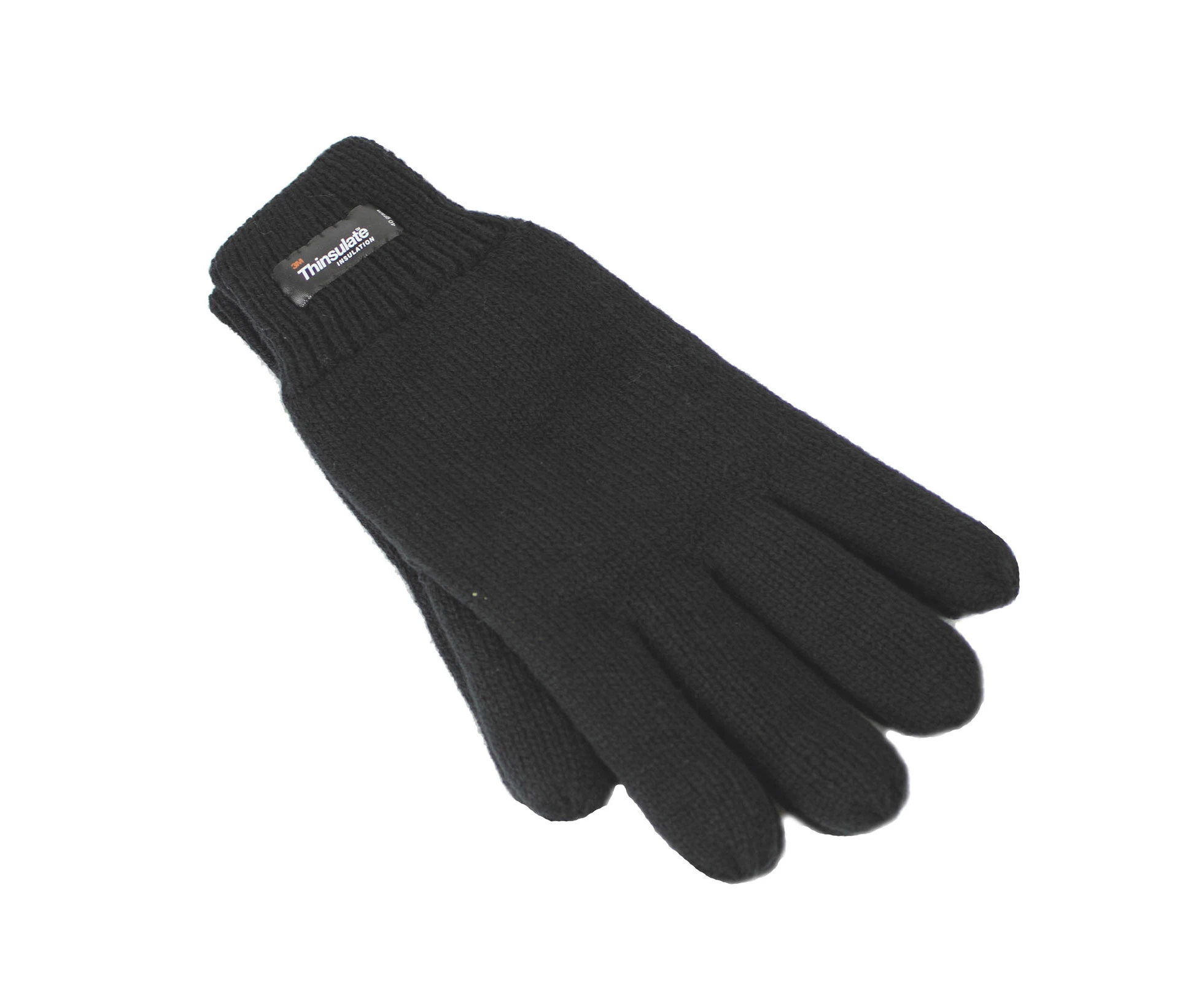 3M THINSULATE Gloves Snow Ski Knitted Polar Fleece Thermal Plain Winter - Charcoal