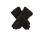DENTS Ladies Women's Hand Sewn Real Lambskin Premium Gloves 7-1065 Hannah - Black - 6.5