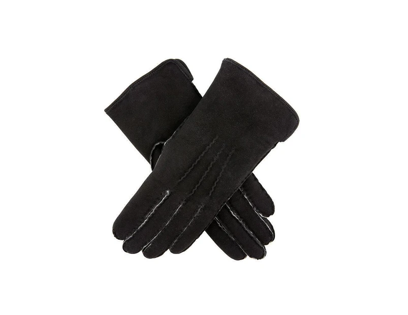 DENTS Ladies Women's Hand Sewn Real Lambskin Premium Gloves 7-1065 Hannah - Black - 7