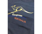 Adult Australian Kangaroo T Shirt Australia Day 100% Cotton Souvenir Tee Top - Navy