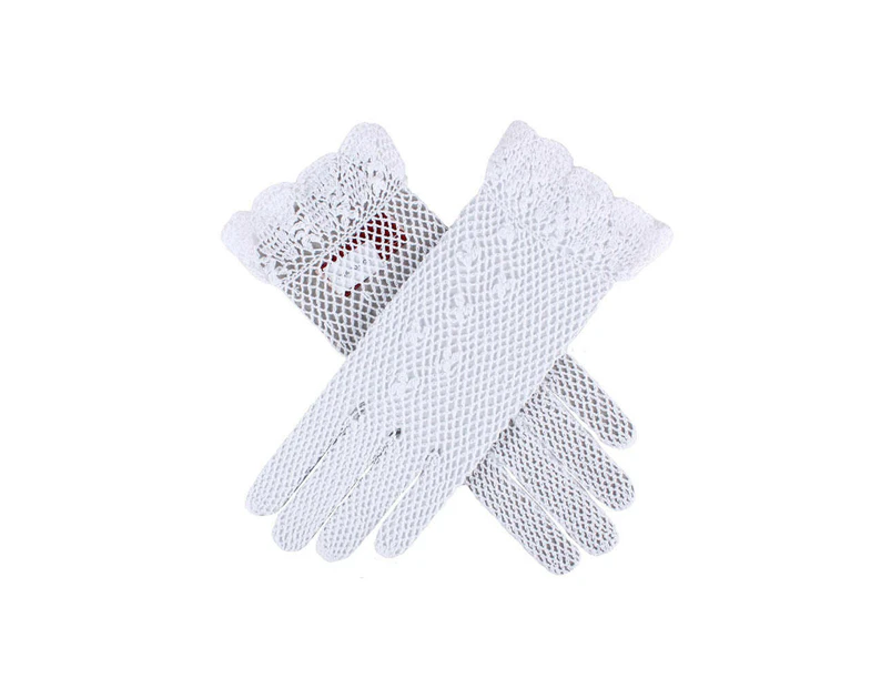 Women s Hand Crochet Gloves - White