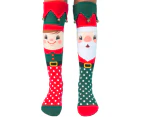 MADMIA Jingle Bells Xmas Christmas Toddler Long Knee High Socks - Boys Unisex - Red/Green