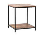 Oikiture Side End Table Coffee Table Bedside Shelf 2-Tier Industrial Furniture