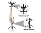 Giantex Coat Rack Clothes Stand w/12 Rotating Hooks & Umbrella Stand Hat Tree for Office Living Room Bedroom