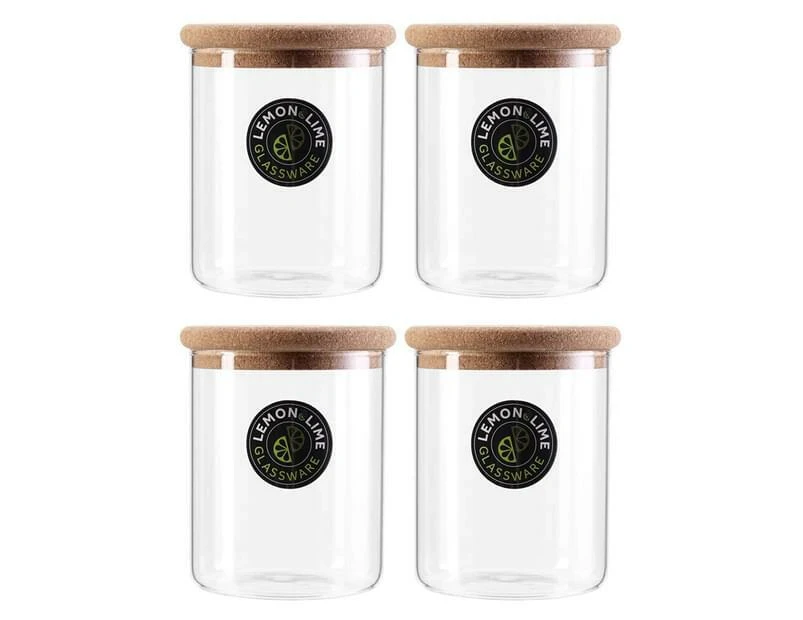 12 x GLASS JARS w/ CORK LIDS 800mL Kitchen Canister Food Spice Storage Container Empty Clear Glass Bottles with Cork Stopper Vial Jars Food Storage