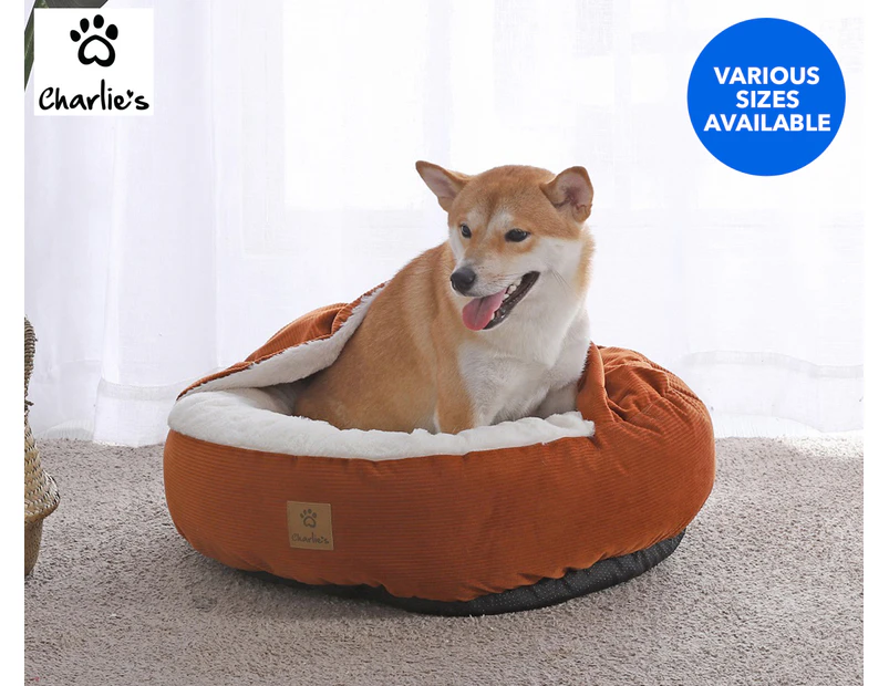 Charlie's Cushioned Snookie Pet Bed - Terracotta