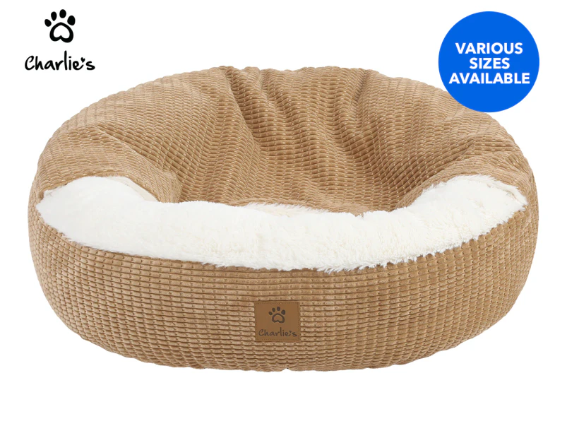 Charlie's Cushioned Snookie Pet Bed - Coffee