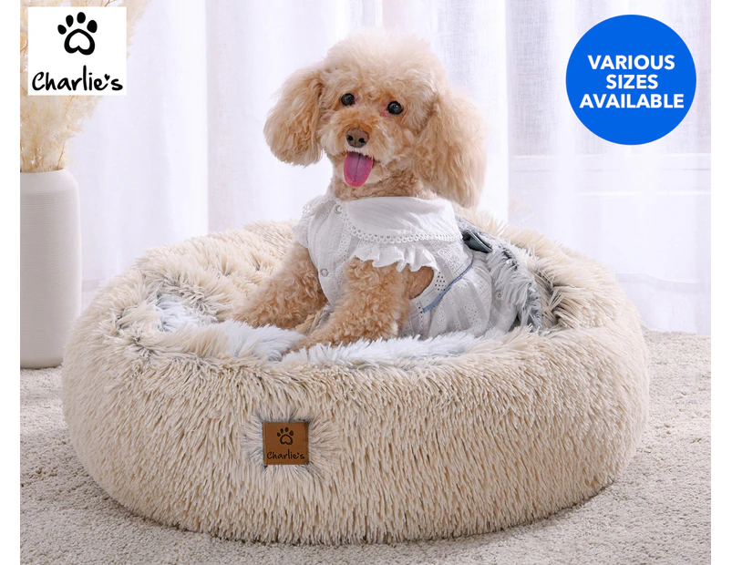 Charlie's Hooded Faux Fur Pet Nest - Cream White