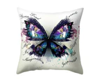 Butterfly Pattern Throw Pillow Case Comfortable Polyester Decorative Stylish Cushion Case Home-F