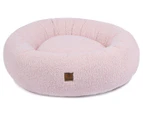 Charlie's Round Donut Teddy Fleece Pet Bed - Pink