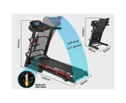 BLACK LORD Electric Treadmill Incline Run Machine Foldable LM300 420MM BELT 24KM/H SPEED