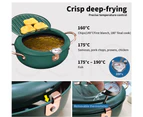 TOQUE Japanese Deep Frying Pot Thermometer Non-stick Tempura Pan 20cm Green